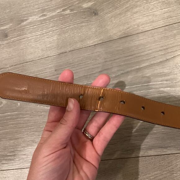 Polo Ralph Lauren Mens Alligator Leather Belt 34 In 85 CM Brown Classic Preppy - Picture 7 of 12